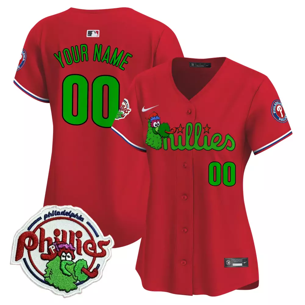red women philadelphia phillies halloween vapor premier limited custom jersey all stitched