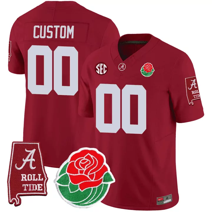 red youth alabama crimson tide rose bowl patch jersey all stitched