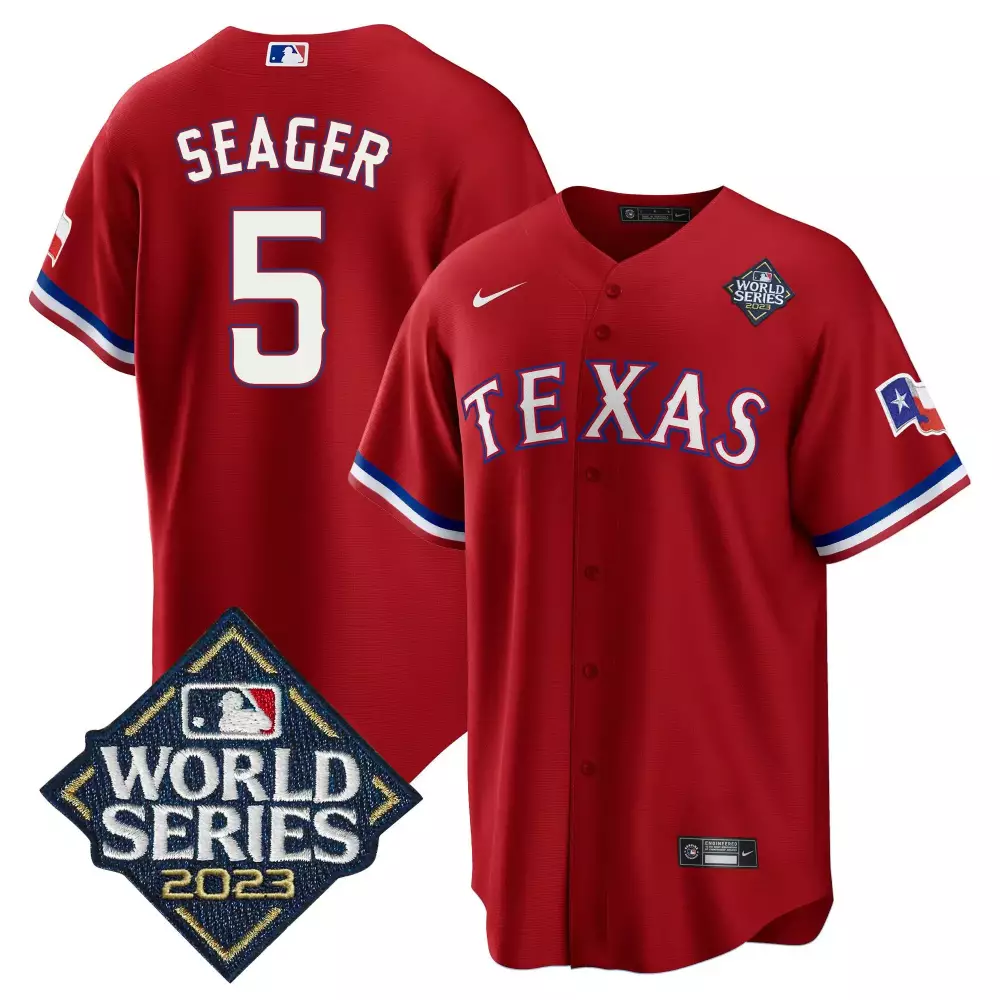 red youth adolis garcia texas rangers world series champions red jersey 2023 all stitched