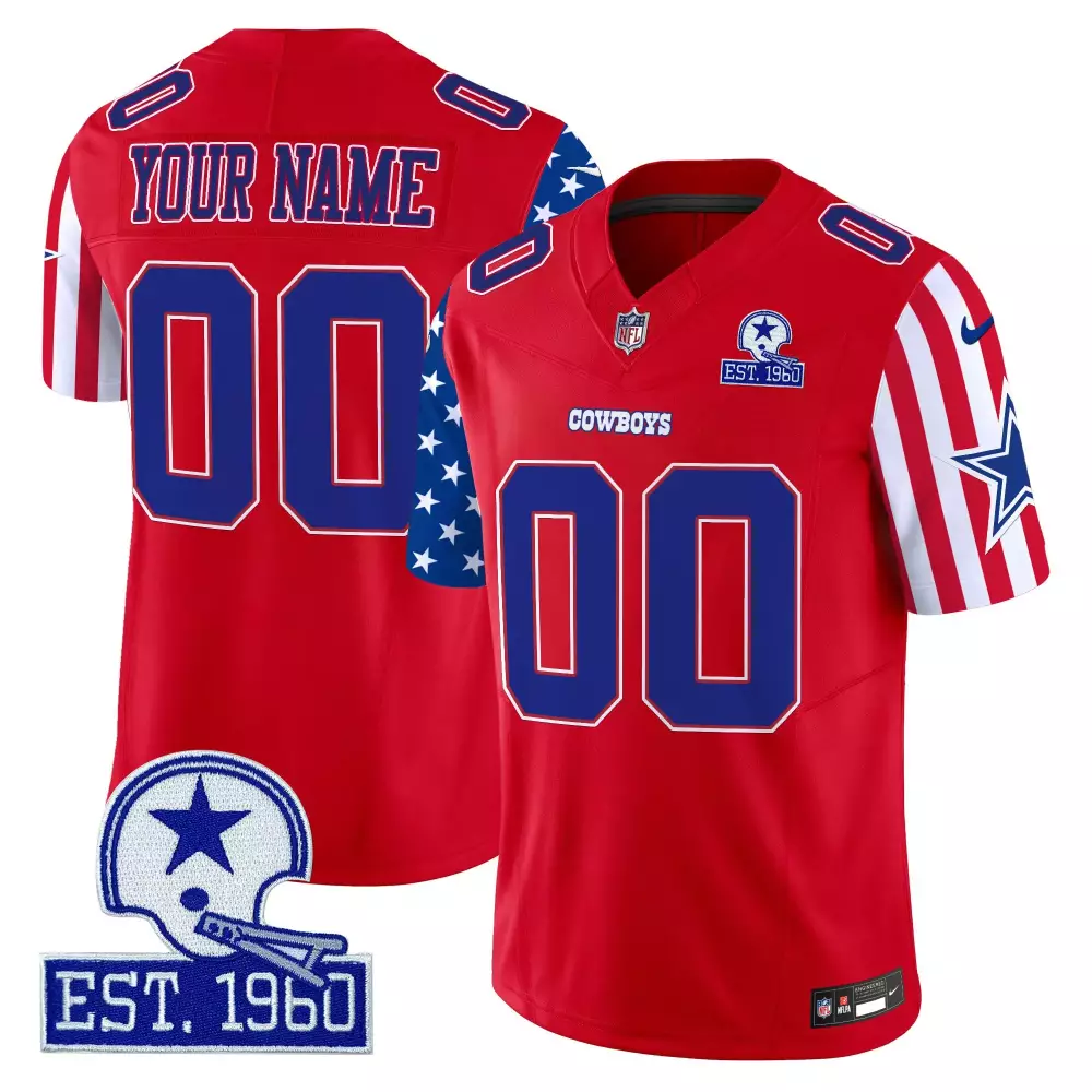 Red Youth Dallas Cowboys American Style Vapor Limited Custom Jersey | All Stitched Premium Fan Gear | Great Gift Idea | For Men, Women & Youth