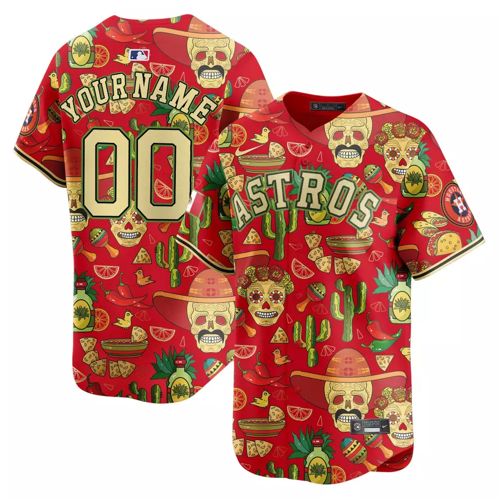 red youth houston astros mexico cinco de mayo vapor premier limited custom jersey printed