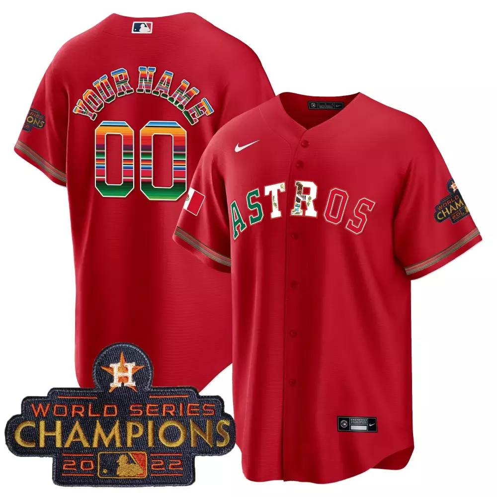 red youth houston astros mexico cinco de mayo vapor premier limited custom jersey printed