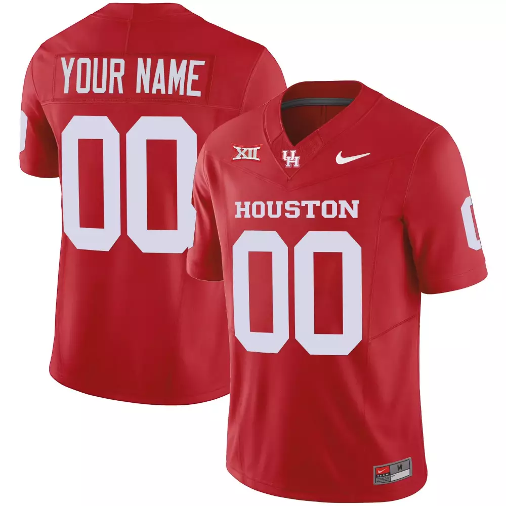 red women houston cougars 2023 oilers inspired vapor custom jersey v4 all stitched