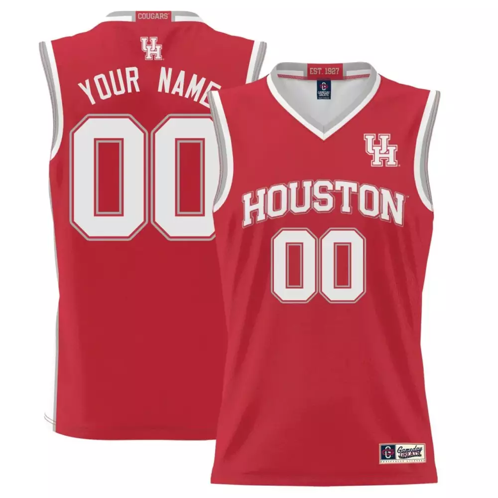 red women houston cougars 2023 oilers inspired vapor custom jersey v4 all stitched