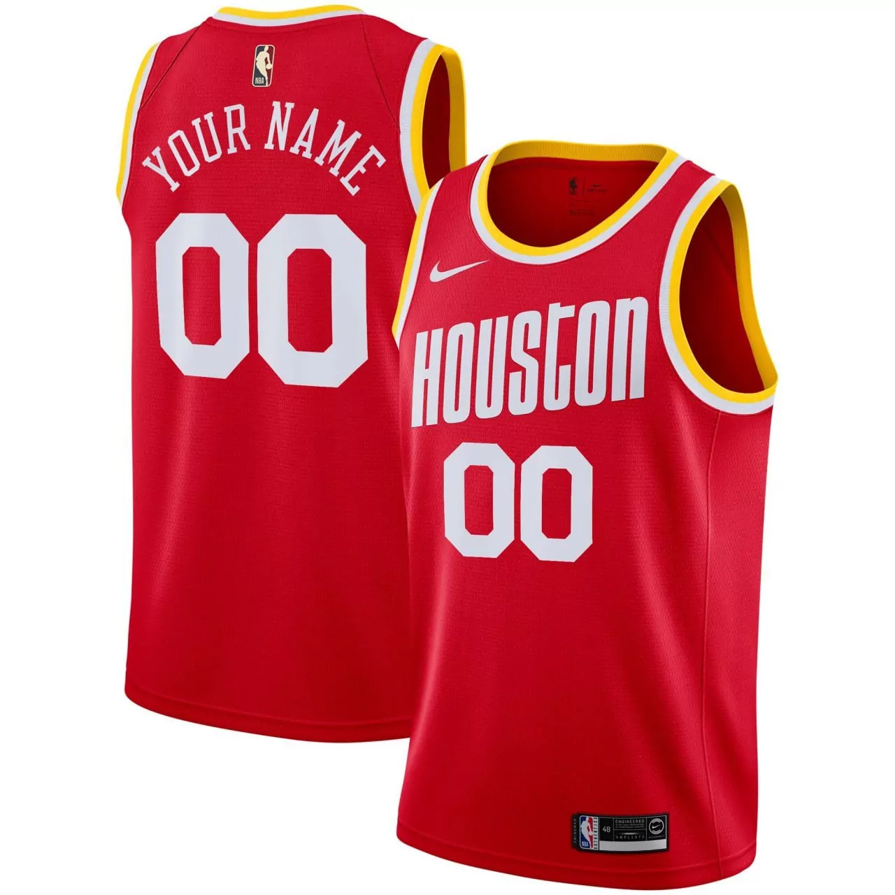 red youth houston rockets red custom jersey all stitched