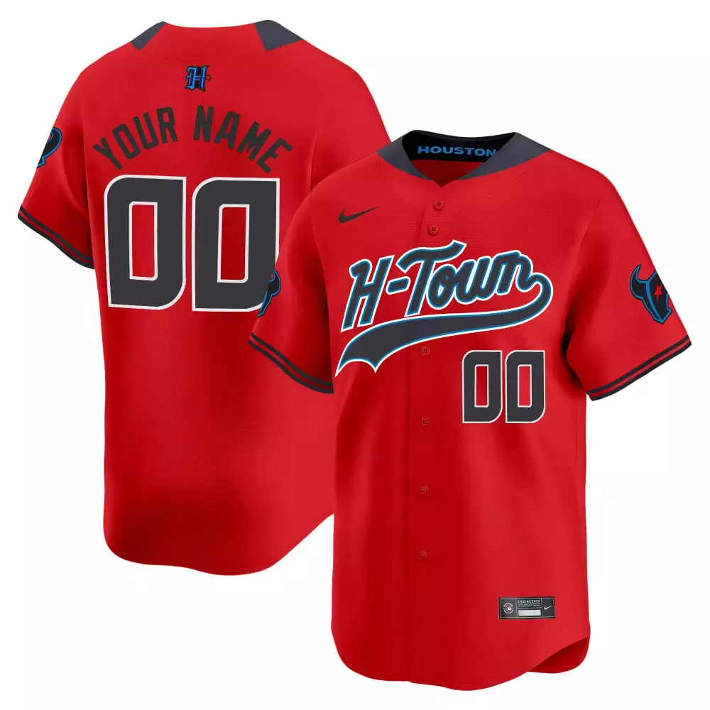 red youth houston texans 2024 baseball custom jersey v2 all stitched
