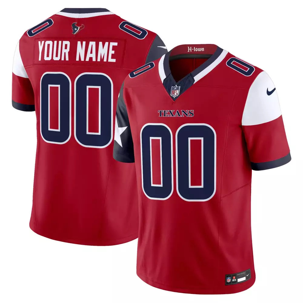 red youth houston texans 2024 texas patch vapor limited custom jersey all stitched