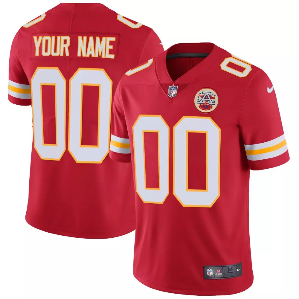 red youth kansas city chiefs christmas patch vapor limited custom jersey all stitched