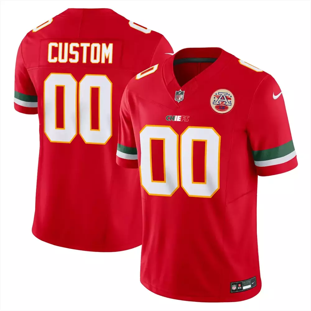 red youth kansas city chiefs christmas patch vapor limited custom jersey all stitched