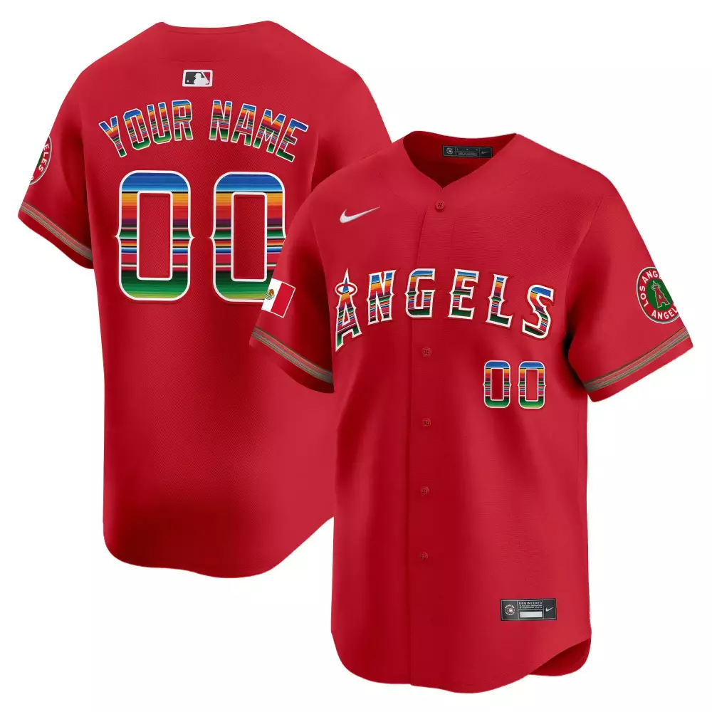 red youth los angeles angels mexico vapor premier limited custom jersey all stitched