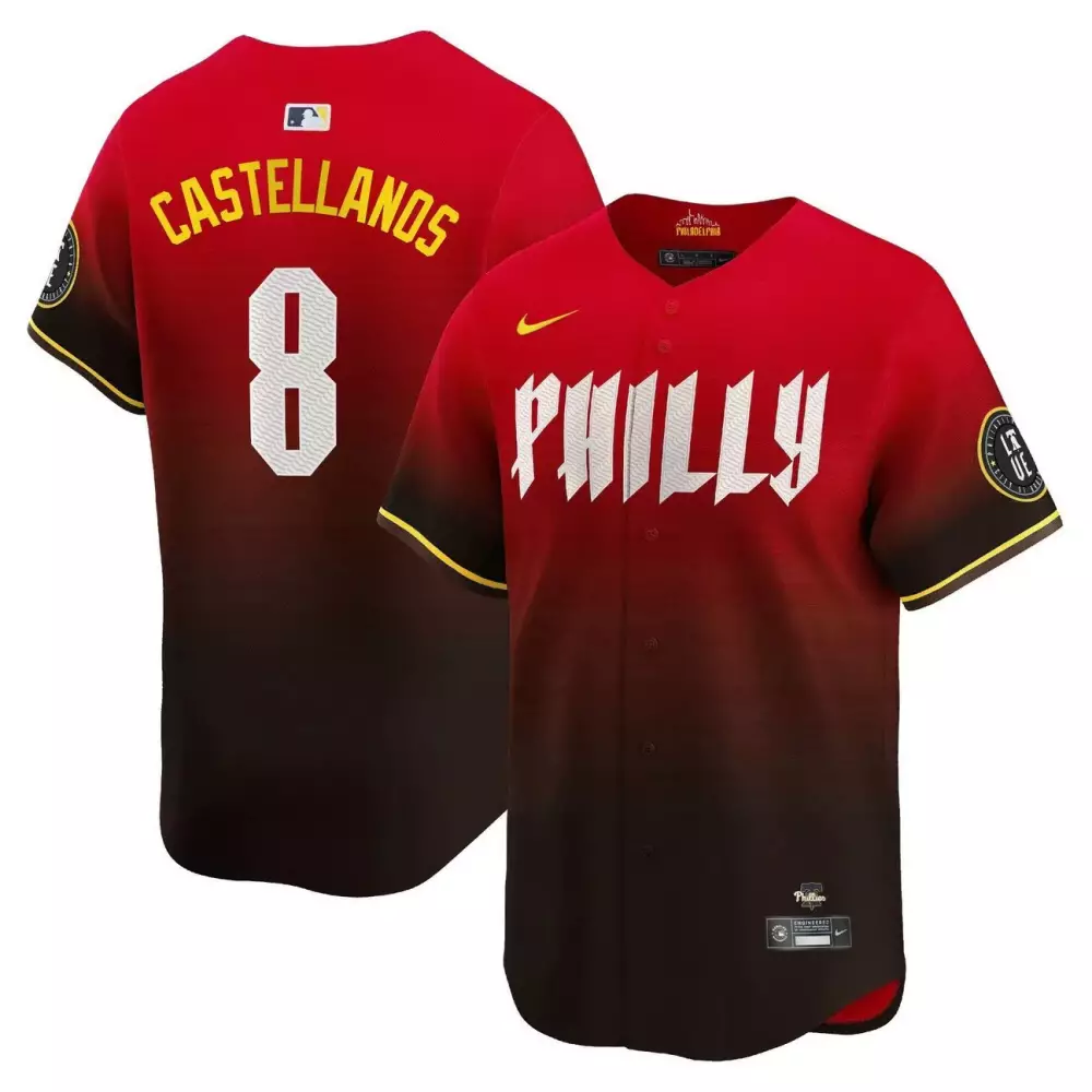 Castellanos Phillies 2024 City Connect Jersey | Youth Red Limited Edition | All Stitched Fan Gear | For Men, Women & Youth