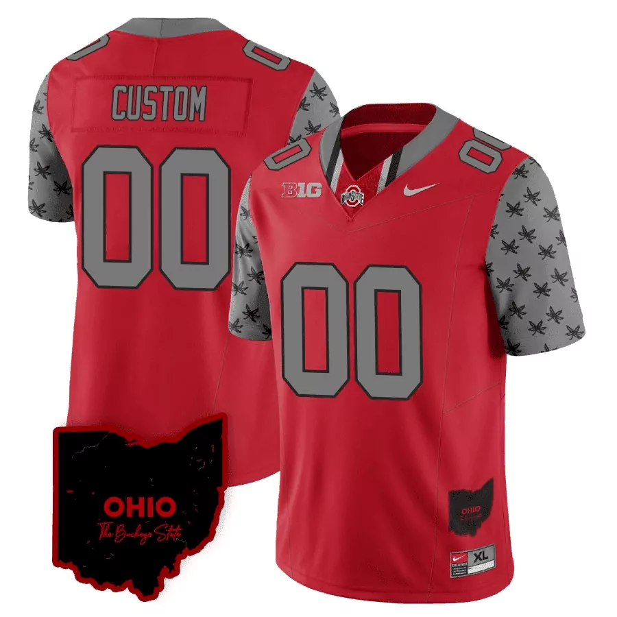 red women ohio state buckeyes 2023 gray alternate custom jersey stitched