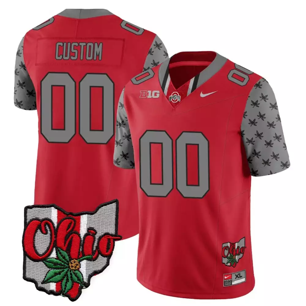 red women ohio state buckeyes 2023 gray alternate custom jersey stitched