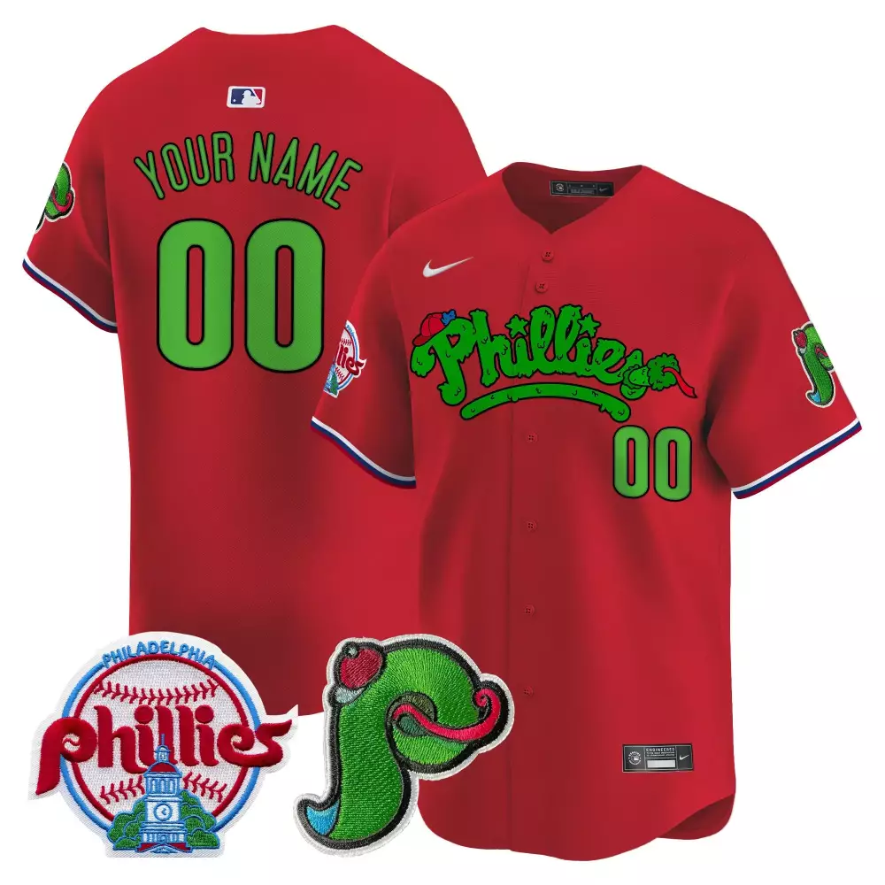 Youth Philadelphia Phillies Phanatic Patch Vapor Premier Limited Jersey V3 | All Stitched Red | Fan Gear for Men, Women & Youth