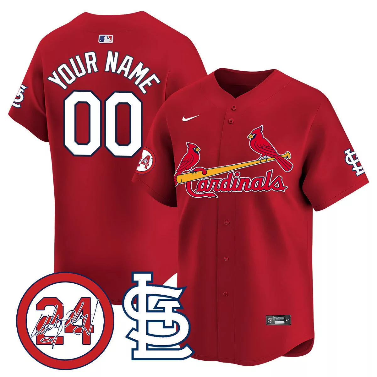 red youth st louis cardinals memorial vapor premier limited custom jersey all stitched
