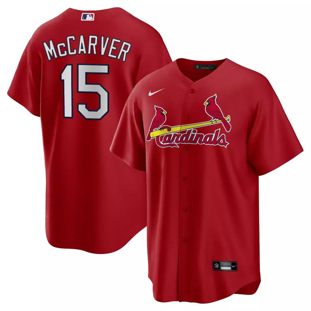 Tim McCarver Patch St Louis Cardinals Cool Base Jersey | Red Stitched Style | Fan Gear for Men, Women & Youth