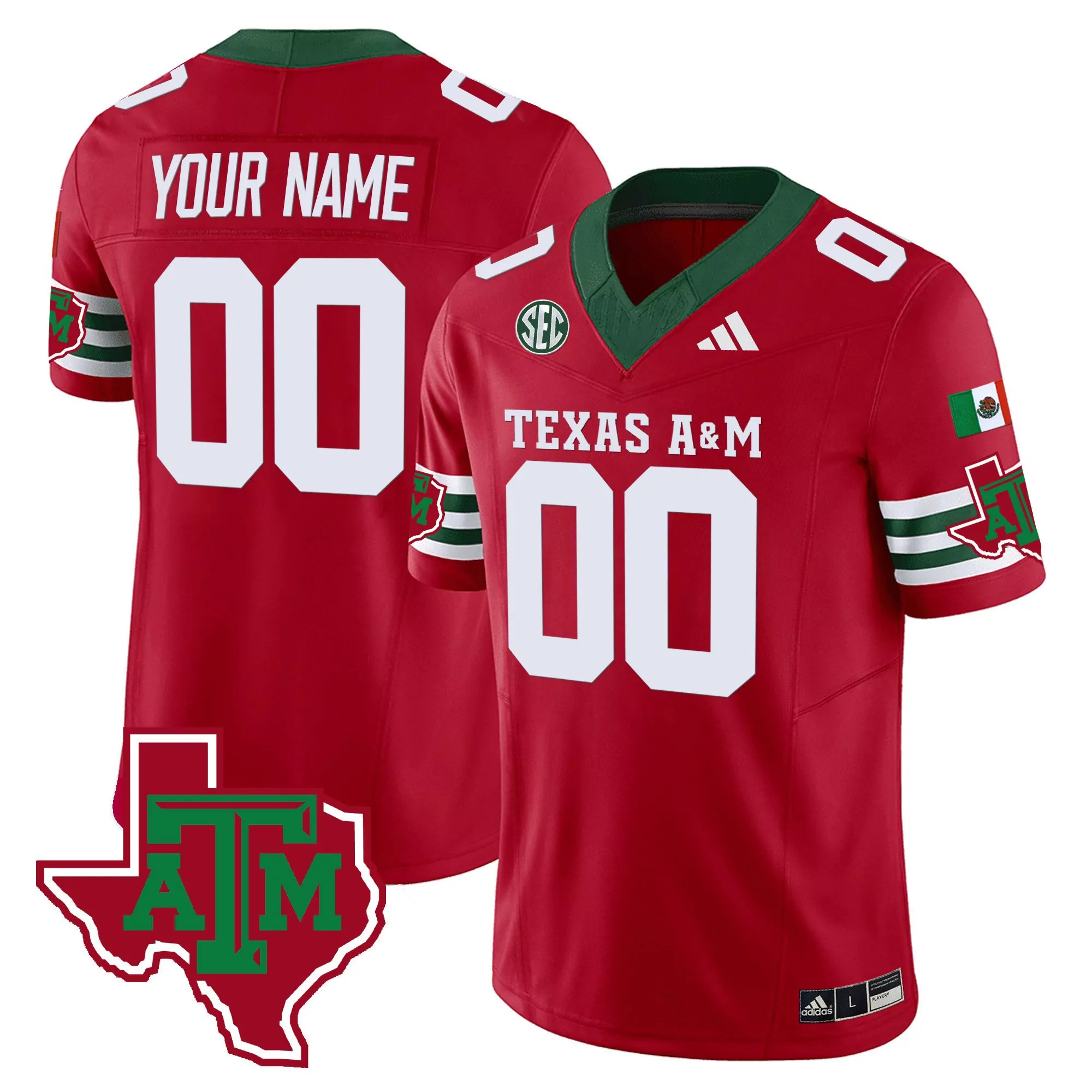 red youth texas am aggies mexico vapor custom jersey all stitched