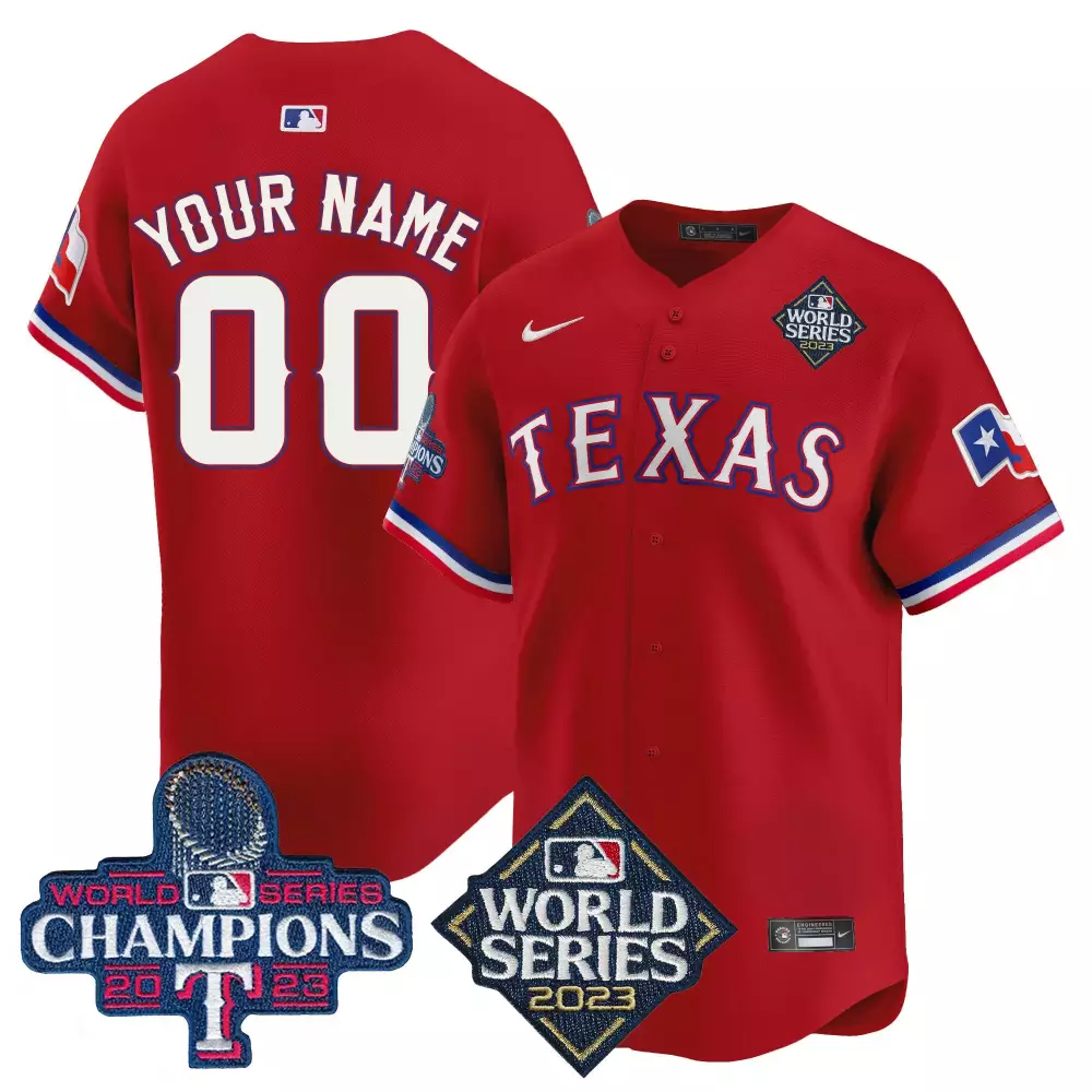 red youth texas rangers world series champions vapor premier limited custom jersey v4 all stitched