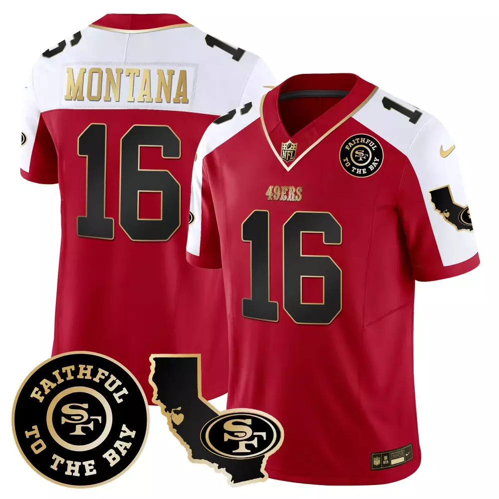 Montana San Francisco 49ers Men's Jersey | 2023 NFC West Champions Patch | Vapor Design Fan Gear | For Men, Women & Youth