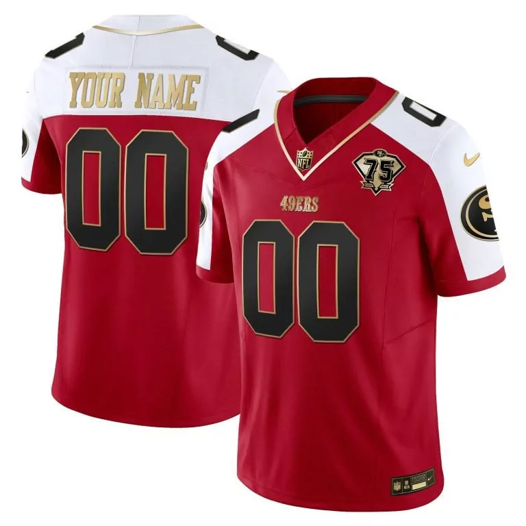 Men's Redwhite San Francisco 49ers Throwback Vapor Limited Jersey | 75th Anniversary Patch | Classic Fan Gear for Game Day | For Men, Women & Youth