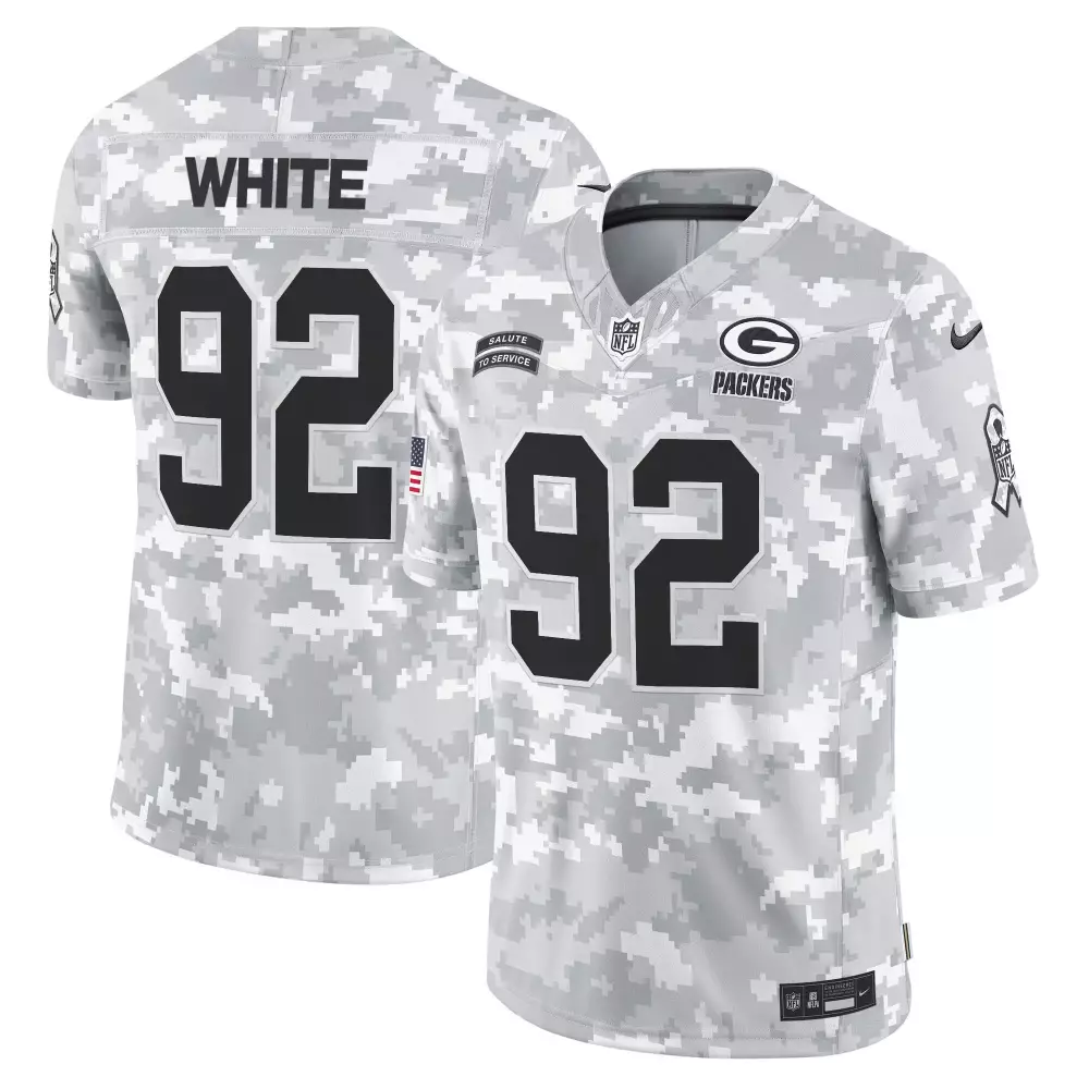 Reggie White Arctic Camo Men's Green Bay Packers 2024 Salute to Service Vapor Limited Jersey | All Stitched Fan Gear | For Men, Women & Youth