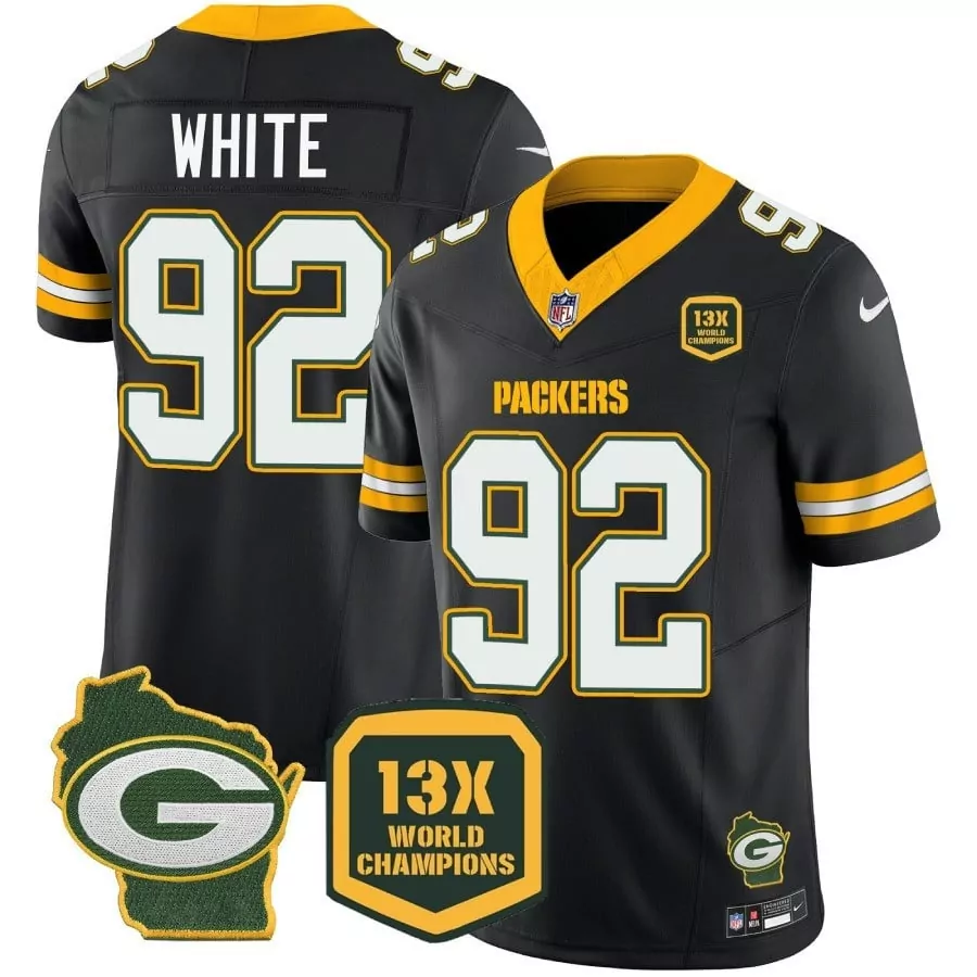 Reggie White Green Bay Packers Men's Black Limited Jersey | 13 Time Champions Gold Vapor Stitched | Limited Edition Fan Gear | For Men, Women & Youth