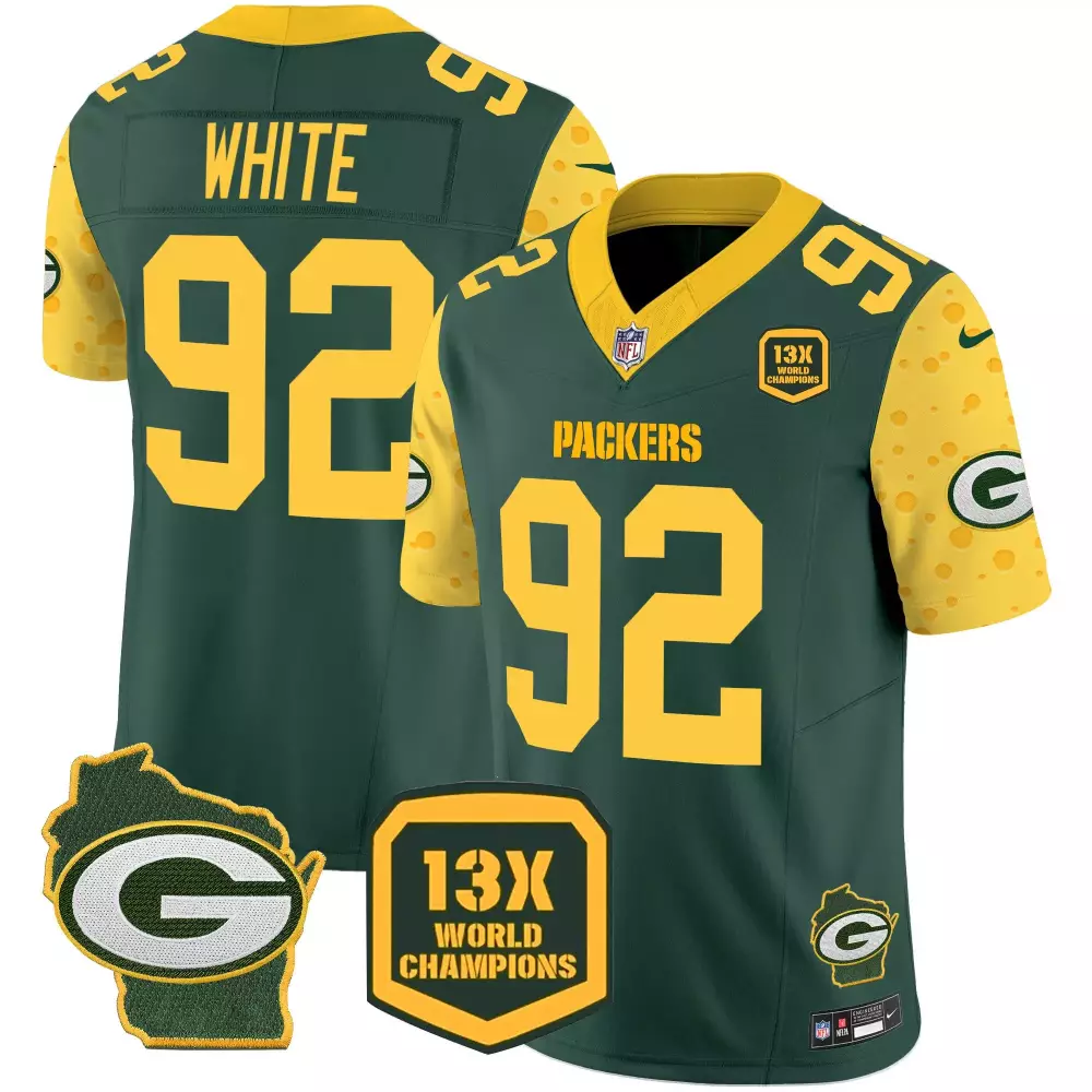 Reggie White Green Bay Packers Cheese Vapor Limited Jersey | Stitched Fan Gear | For Men, Women & Youth