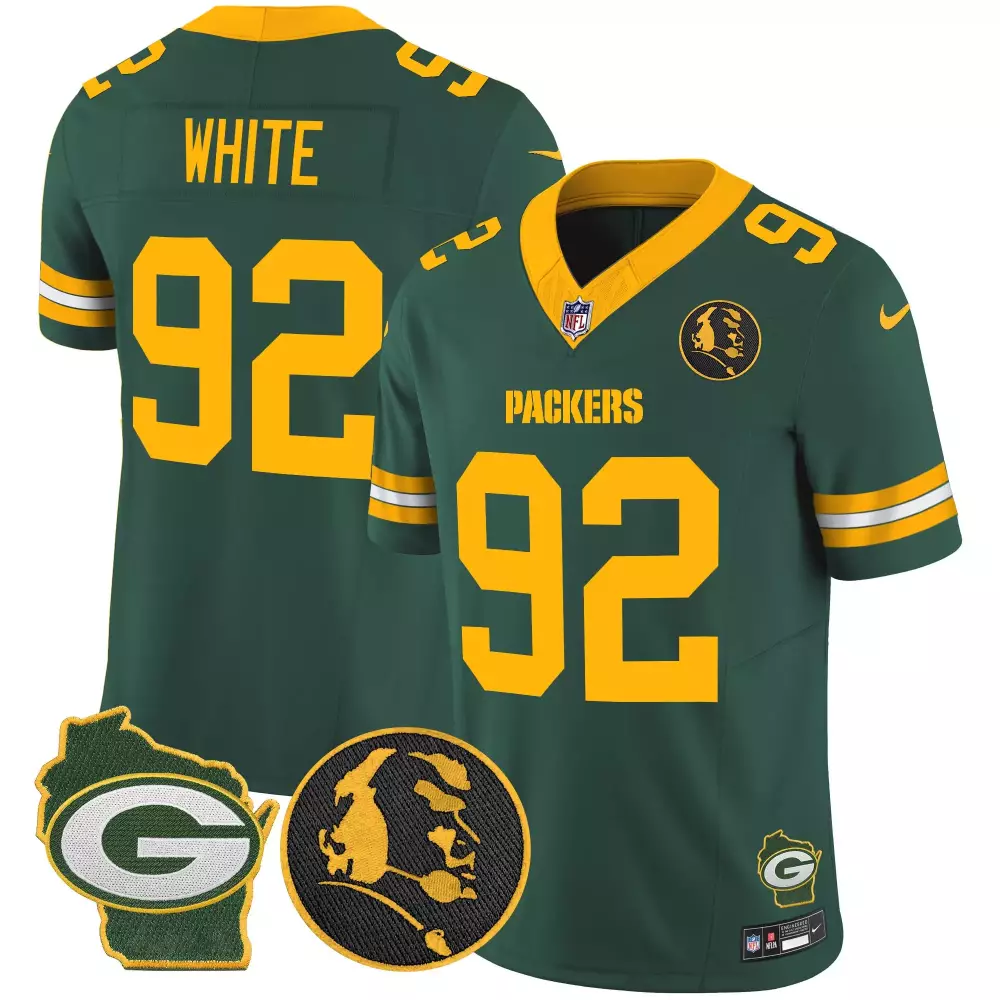 Reggie White Green Bay Packers John Madden Home Patch Vapor Limited Jersey | Stitched Fan Gear | For Men, Women & Youth