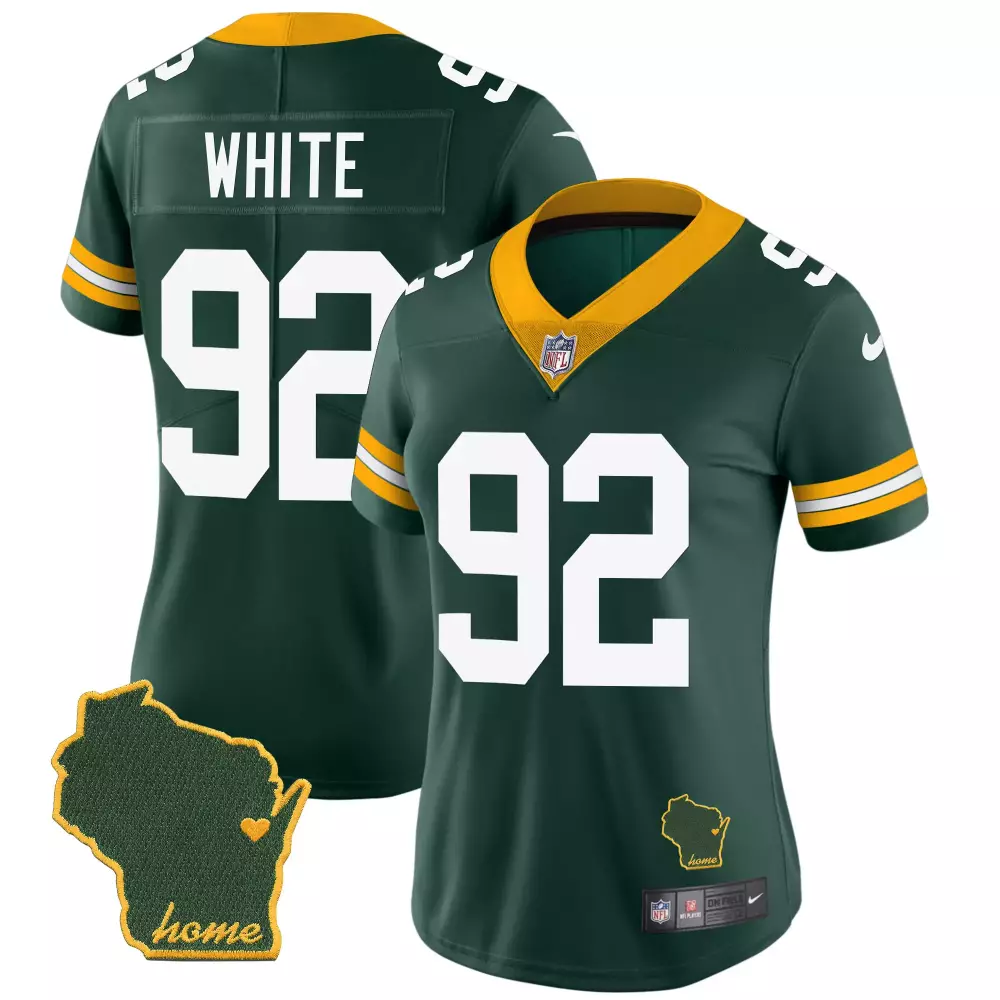 reggie white green womens green bay packers home patch vapor jersey all stitched