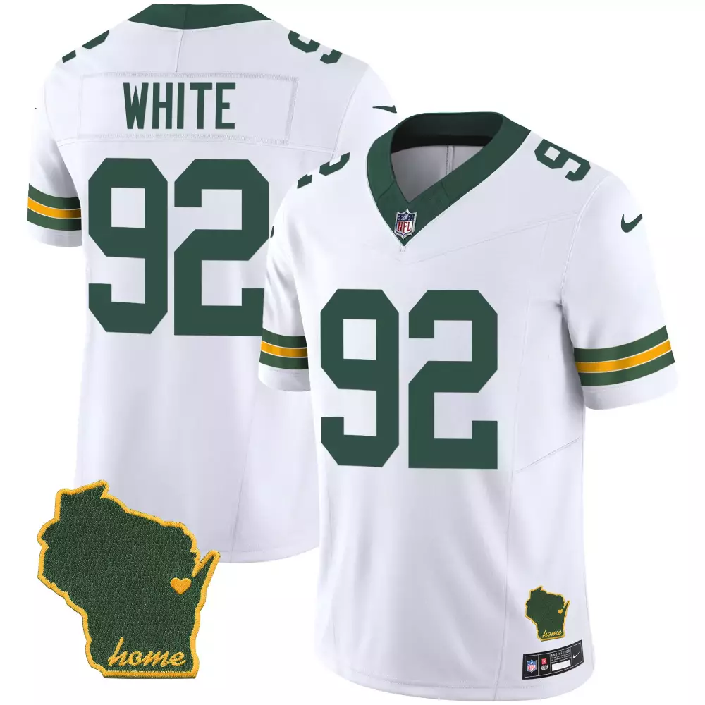 Reggie White White Men's Green Bay Packers Home Patch Vapor Jersey | Stitched Fan Gear | For Men
