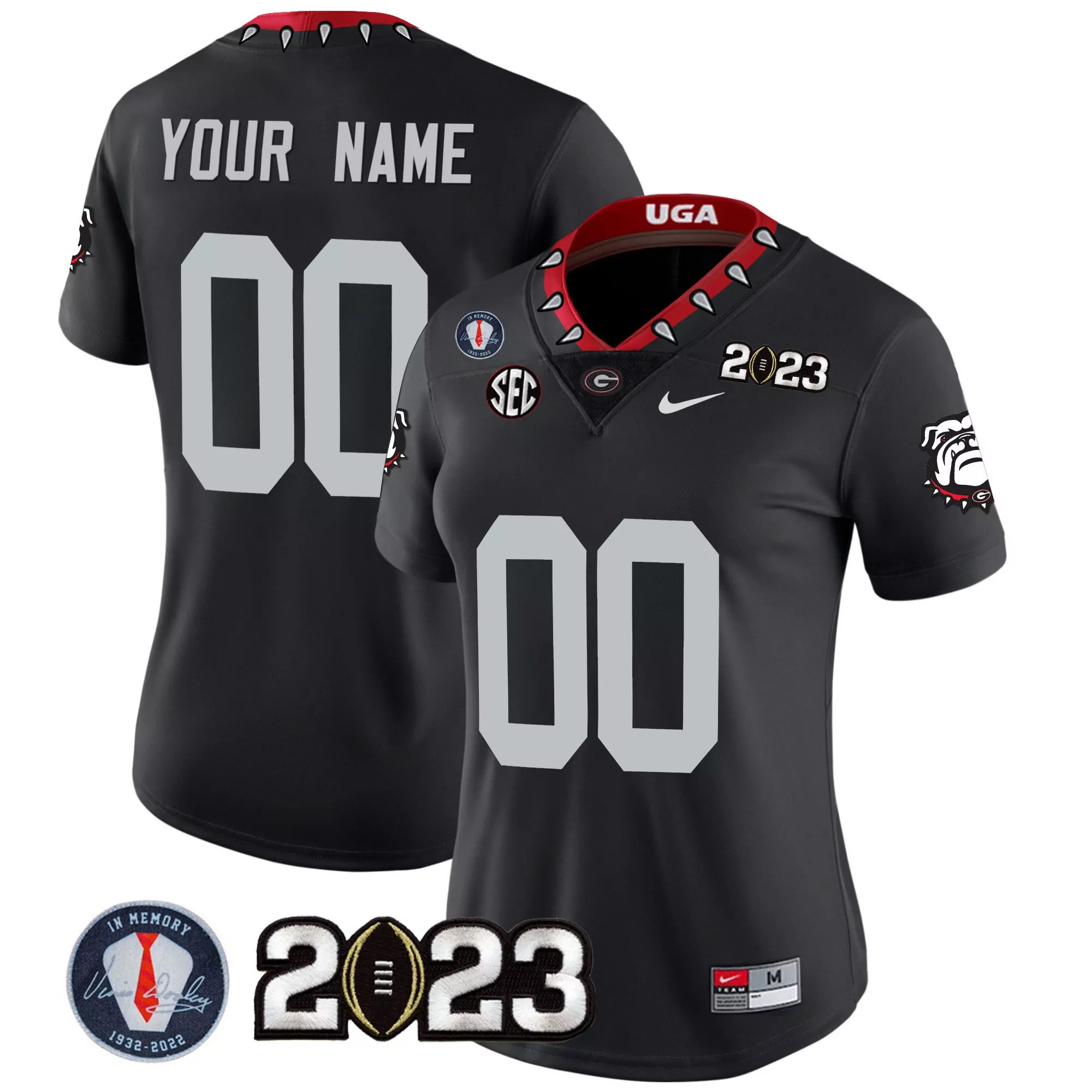 red youth georgia bulldogs checkerboard custom jersey all stitched