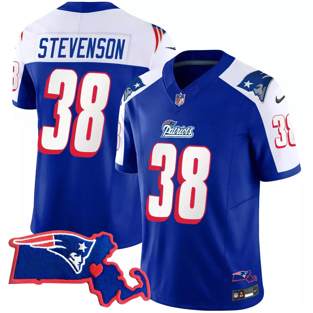 rhamondre stevenson 1996 alternate mens new england patriots bill belichick 6x champions vapor jersey all stitched