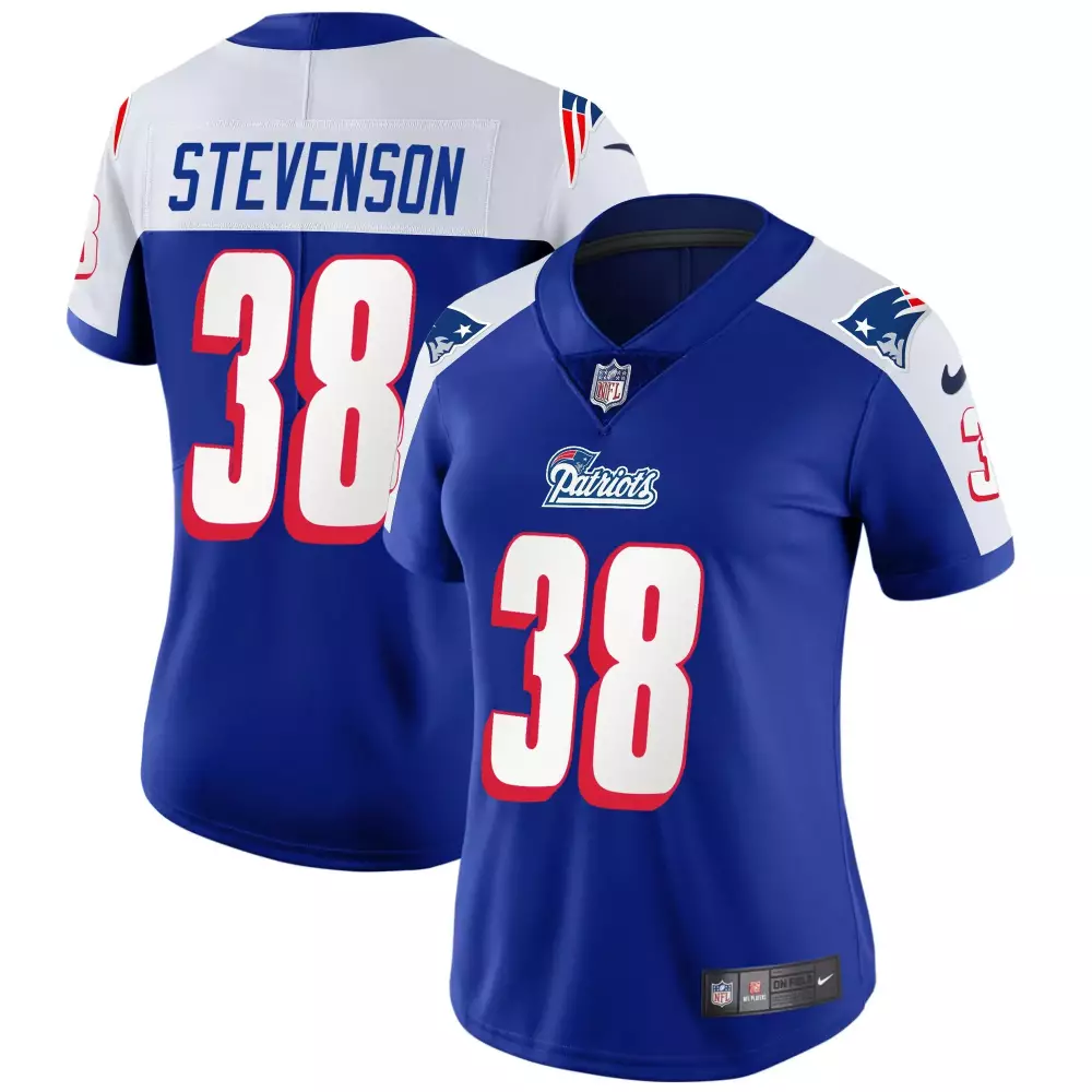 rhamondre stevenson alternate mens new england patriots massachusetts patch vapor jersey all stitched