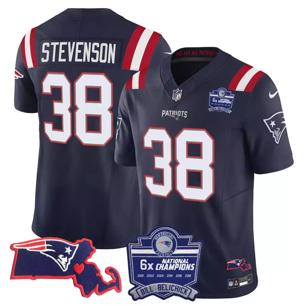 rhamondre stevenson black mens new england patriots 1996 throwback state patch vapor jersey all stitched