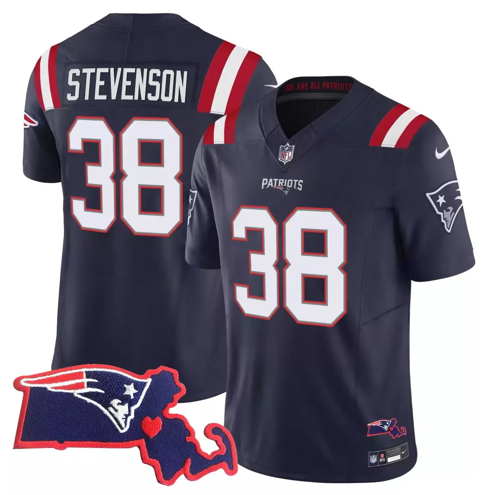 rhamondre stevenson navy mens new england patriots bill belichick 6x champions vapor jersey all stitched