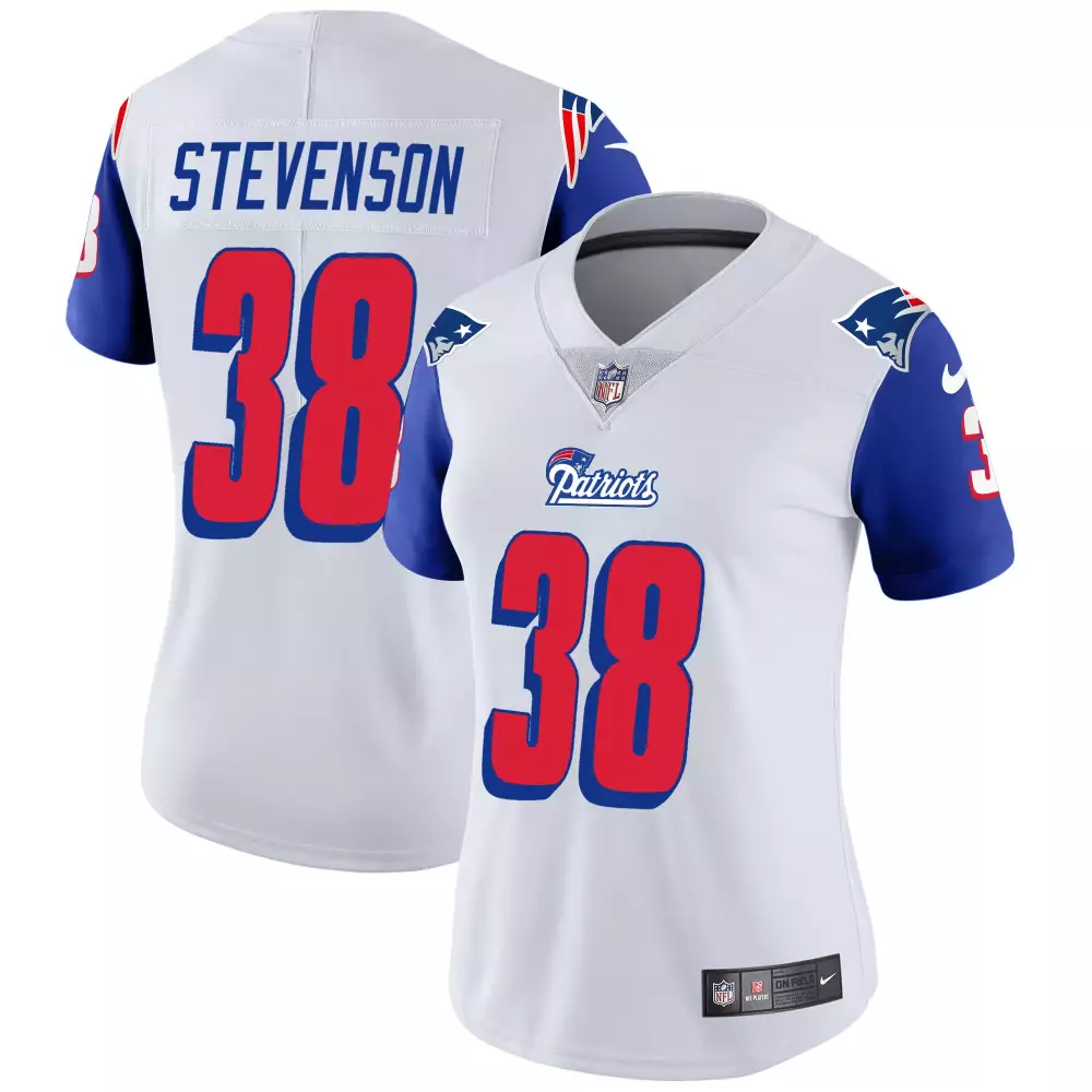 rhamondre stevenson royal sleeves womens new england patriots 1996 throwback limited vapor jersey all stitched