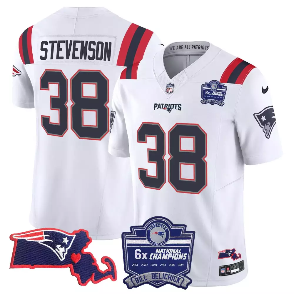 rhamondre stevenson white mens new england patriots vapor limited jersey all stitched