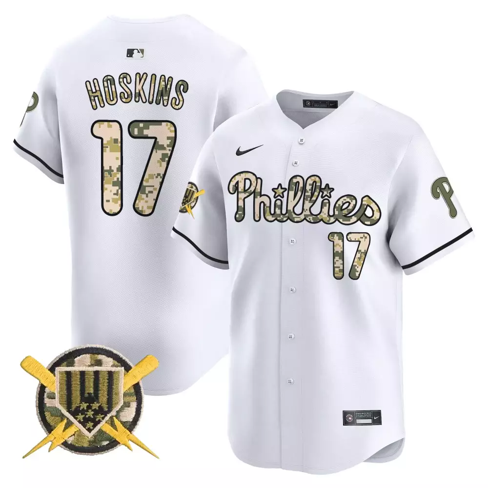 rhys hoskins white mens phillies armed forces day vapor premier limited jersey all stitched