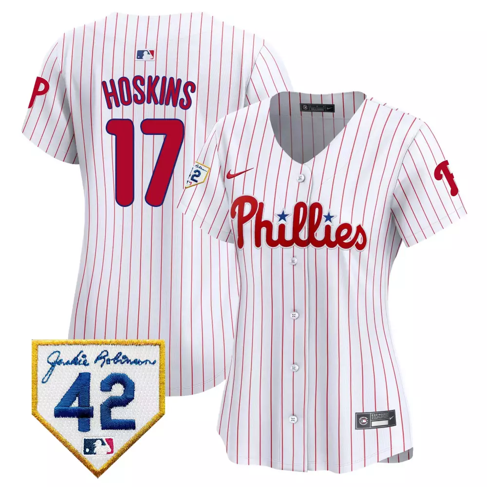 rhys hoskins white mens philadelphia phillies red october patch flex base jersey all stitched