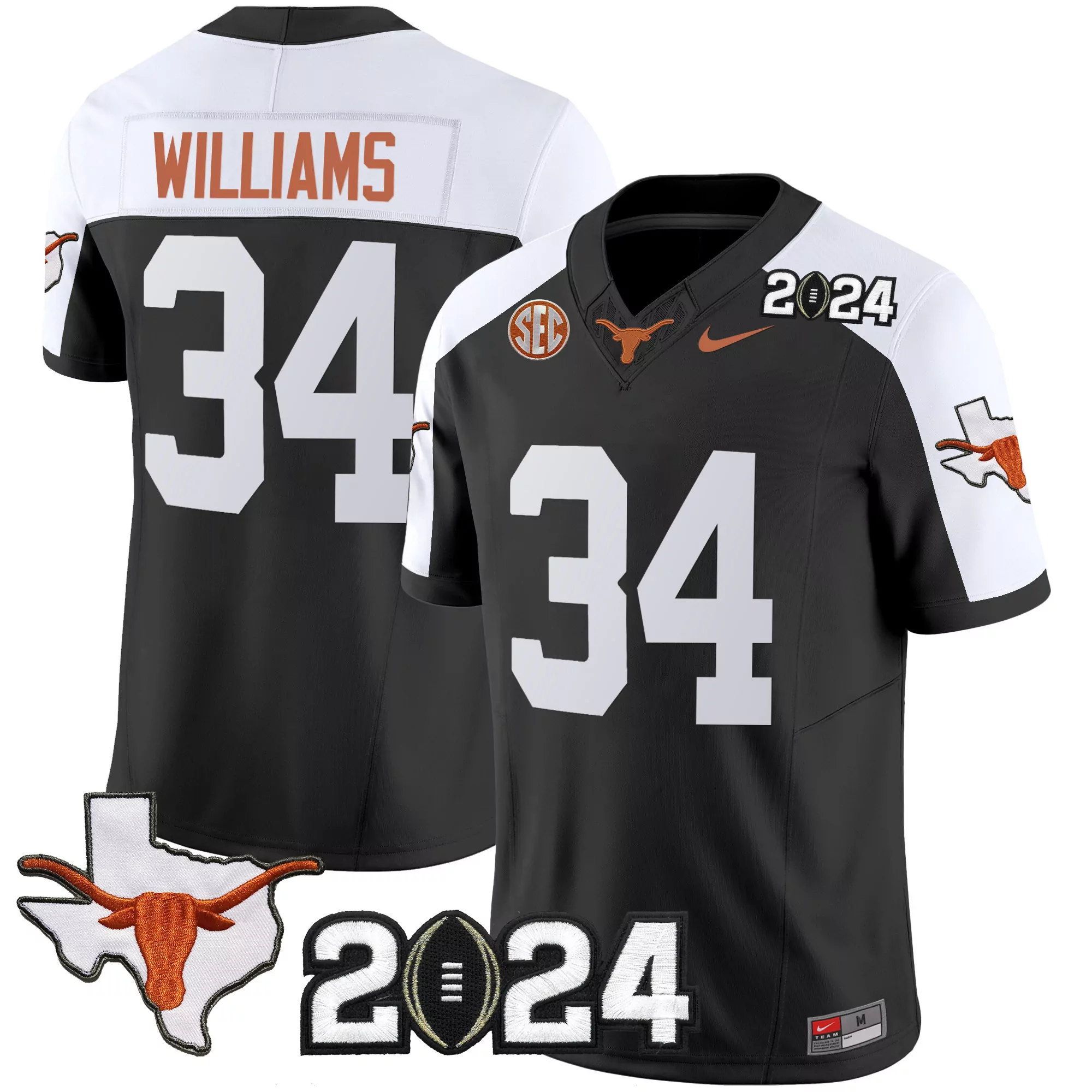 ricky williams black alternate mens texas longhorns 2024 vapor limited jersey all stitched