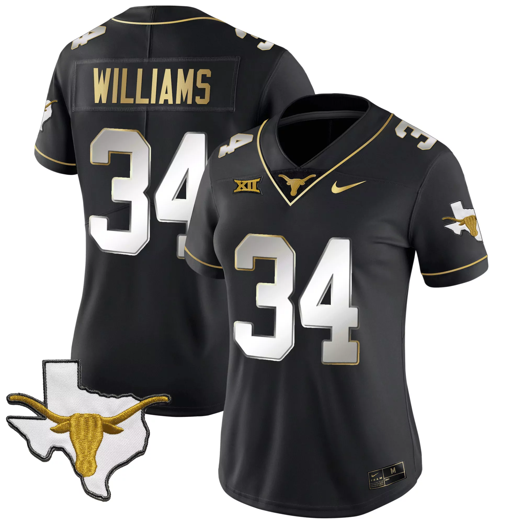 ricky williams black limited womens texas longhorns gold vapor limited jersey all stitched