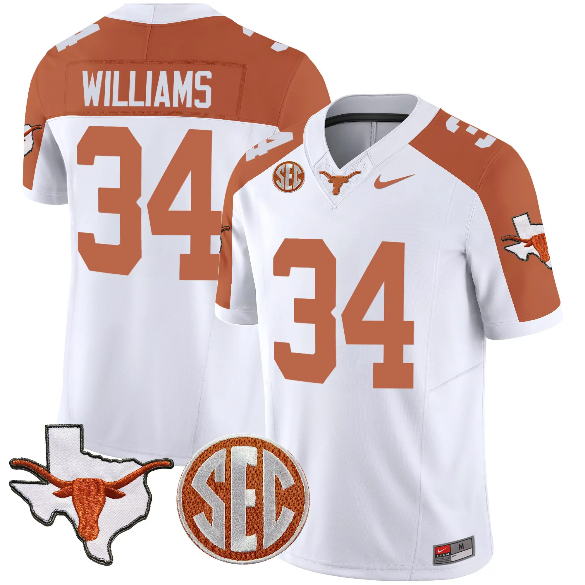 ricky williams inverted mens texas longhorns 2024 vapor limited jersey all stitched