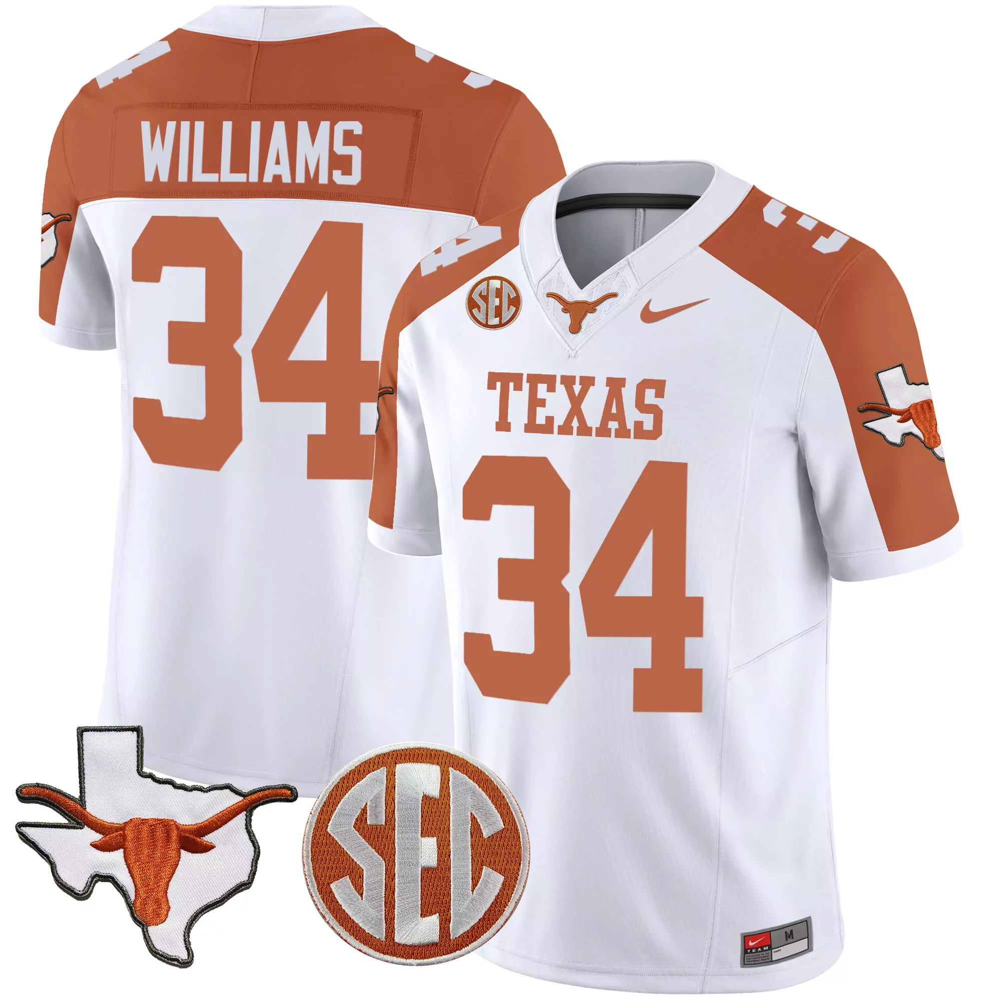ricky williams inverted mens texas longhorns 2024 vapor limited jersey all stitched