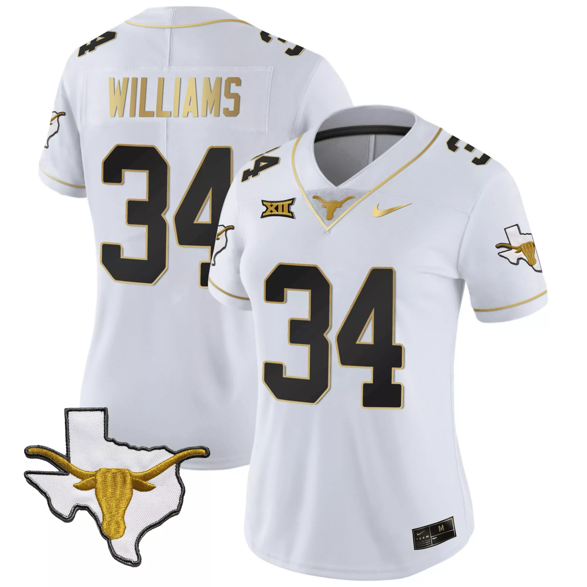 ricky williams white gold womens texas longhorns gold vapor limited jersey all stitched