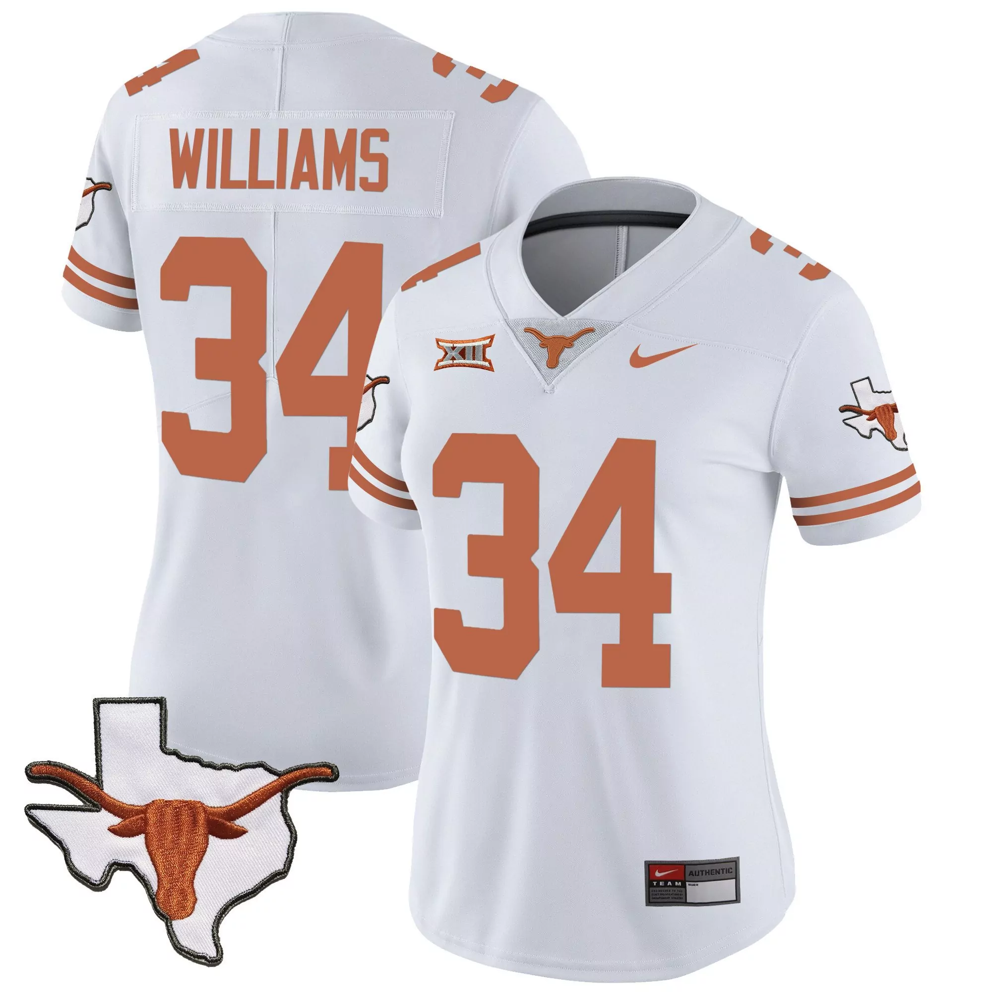 ricky williams white womens texas longhorns sugar bowl sec patch vapor jersey all stitched