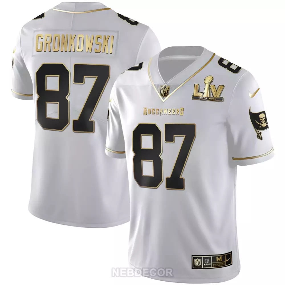 rob gronkowski white gold mens tampa bay buccaneers super bowl liv white gold black gold jersey all stitched