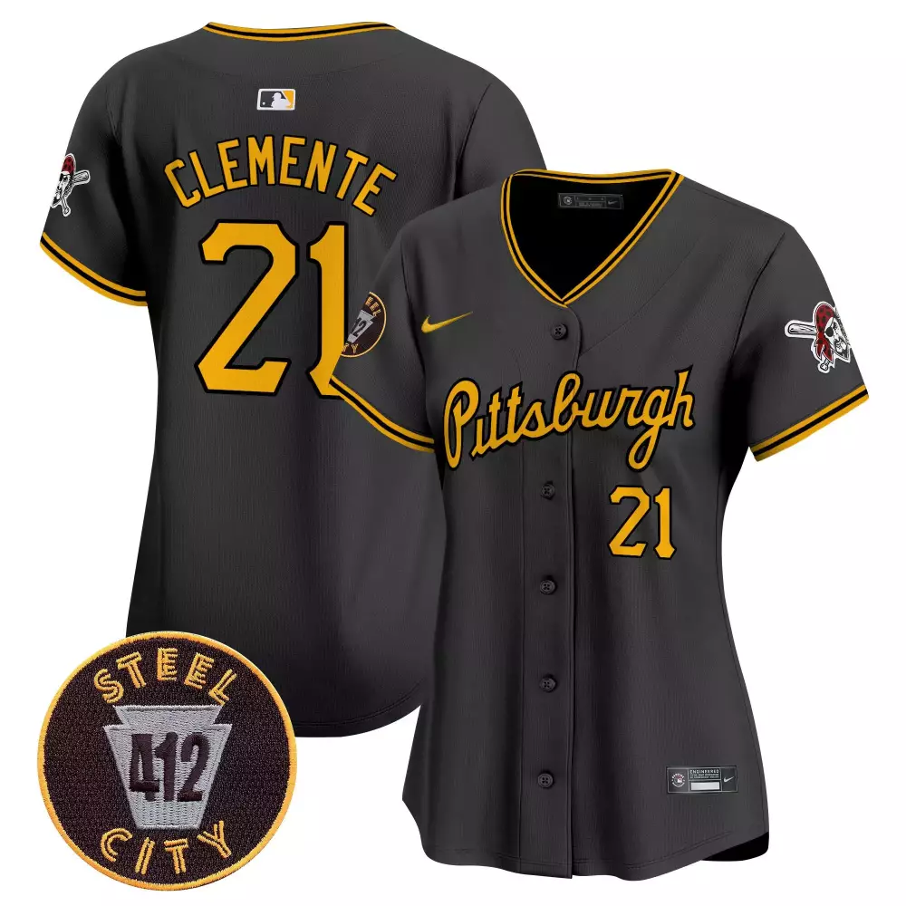 roberto clemente black mens pittsburgh pirates wiz khalifa vapor premier limited jersey all stitched