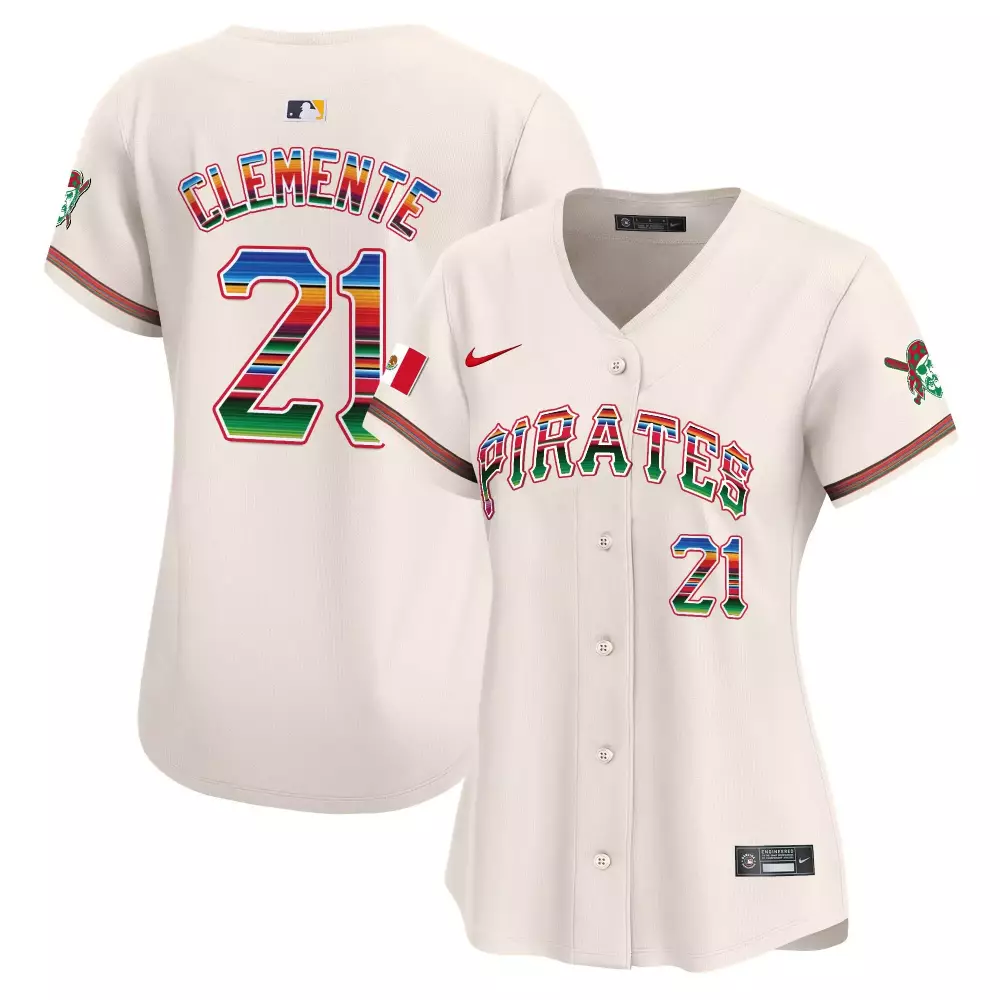 roberto clemente cream womens pittsburgh pirates mexico vapor premier limited jersey all stitched