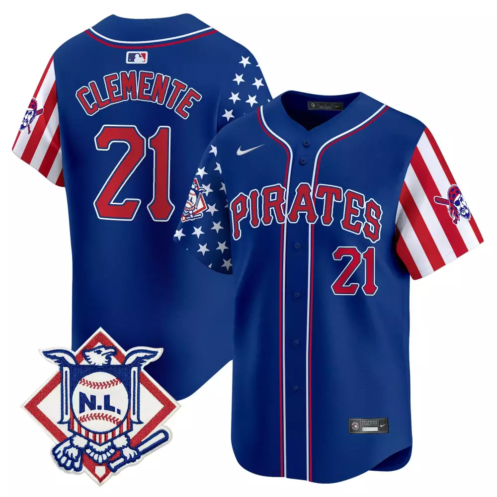 roberto clemente royal mens pittsburgh pirates 2024 fourth of july vapor premier limited jersey all stitched