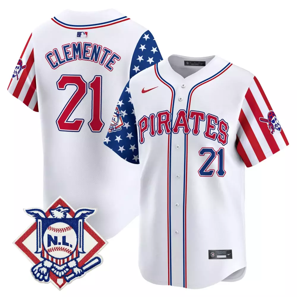 roberto clemente royal mens pittsburgh pirates 2024 fourth of july vapor premier limited jersey all stitched